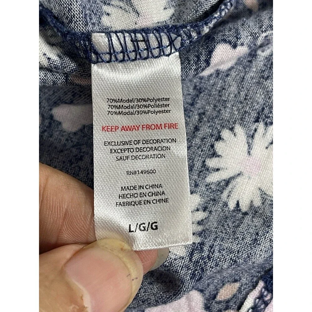 Target Stars Above Floral Pajama Tank Top Navy Blue Daisy Print Size L Large - Picture 7 of 8